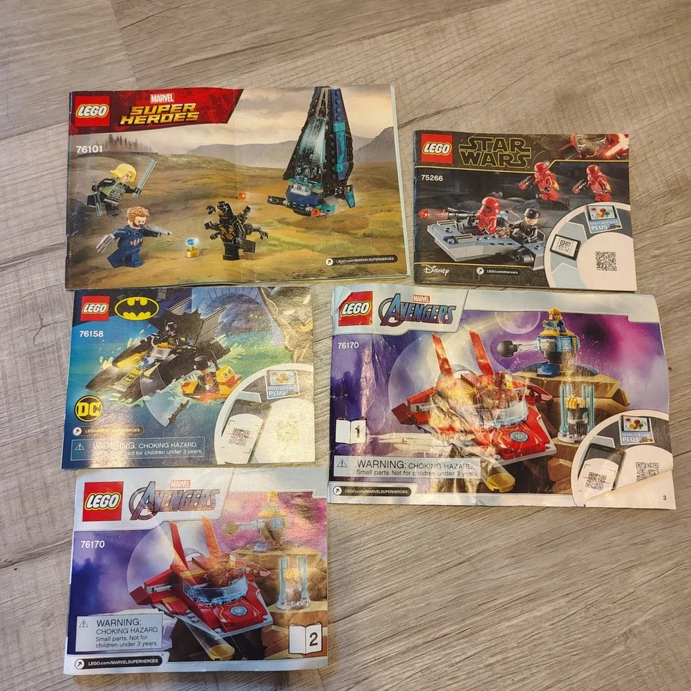 LEGO Instruction Manuals Lot Marvel Avengers Star Wars Batman 76101 75266 76158